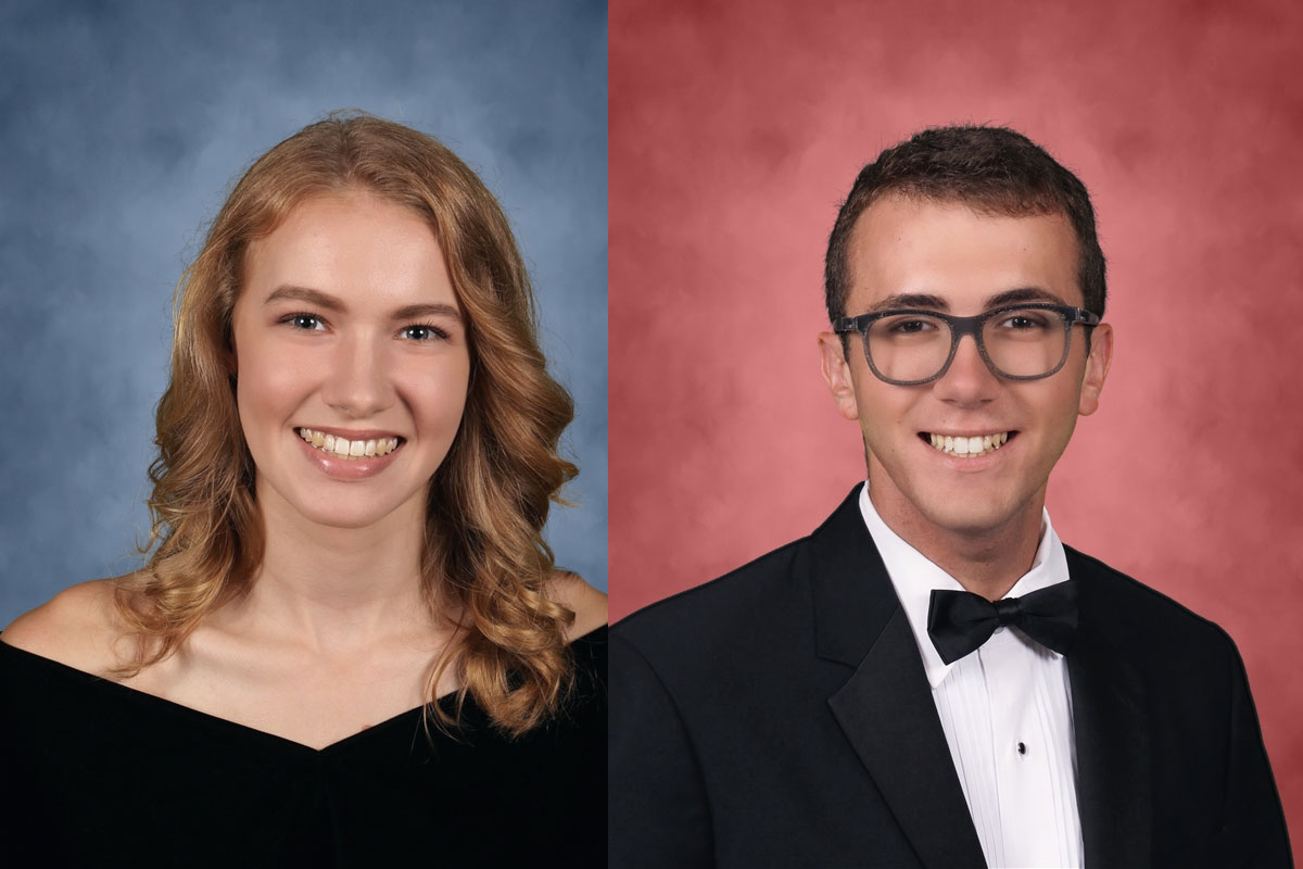 Huntington Class of 2019 valedictorian Hadley Clayton (Right) and salutatorian Ryan Hoffmann.