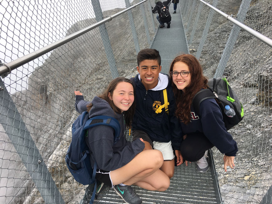 Nathan Gamboa (center) is always ready for a new adventure.