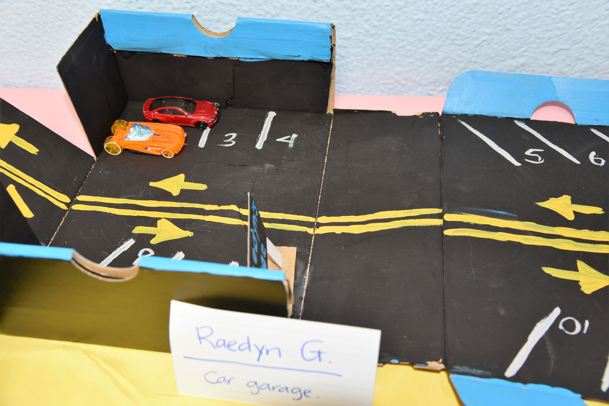 Washington School dual language program kindergarteners participated in a recycling projects involving everyday household items