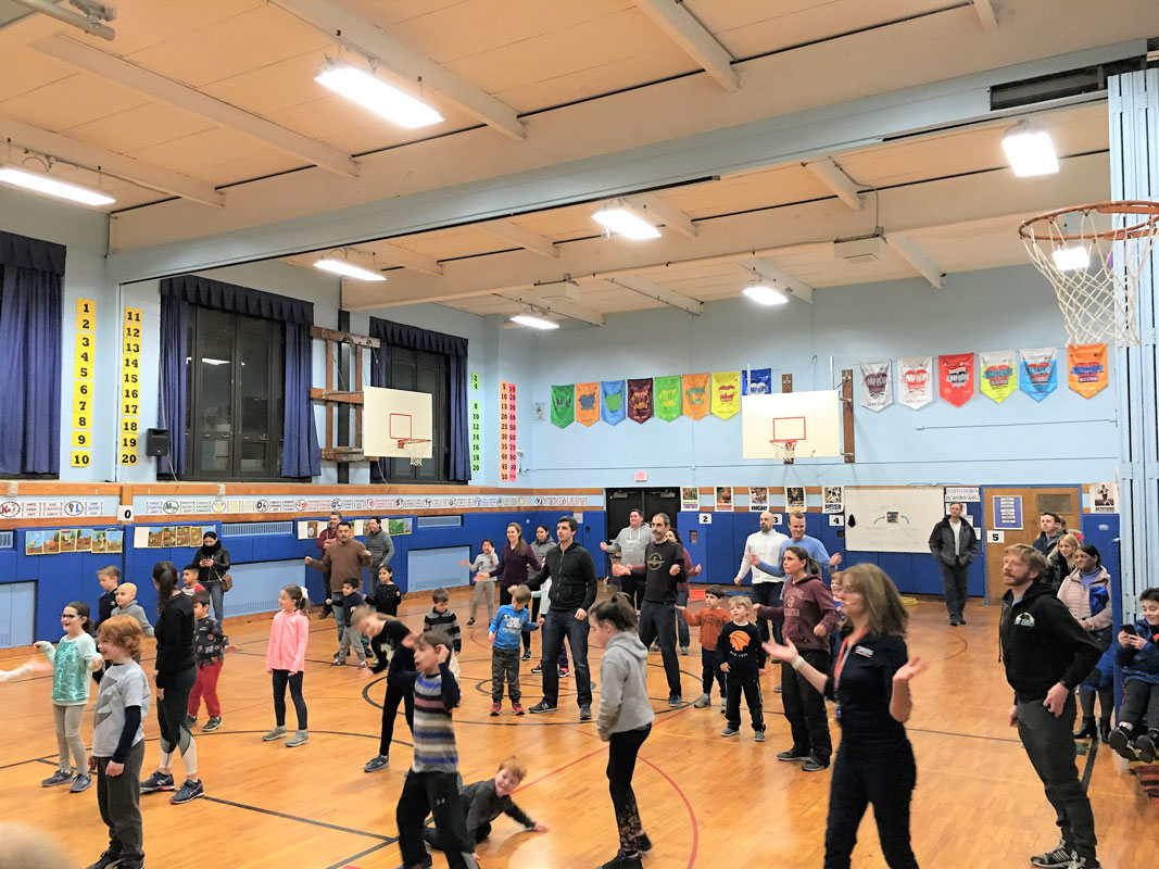 Southdown's family fitness night drew enthusiastic students and parents to the school gym
