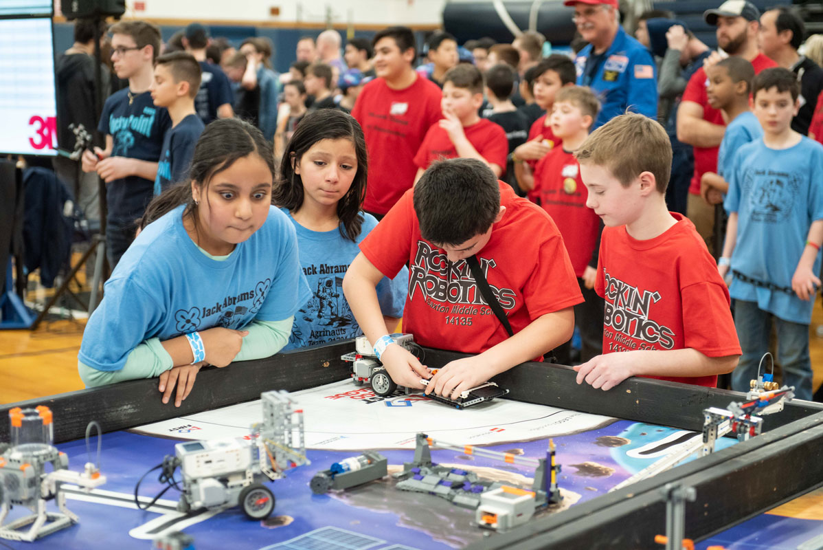 Jack Abrams STEM Magnet School sixth graders (in blue) were magnificent. (Darin Reed photo