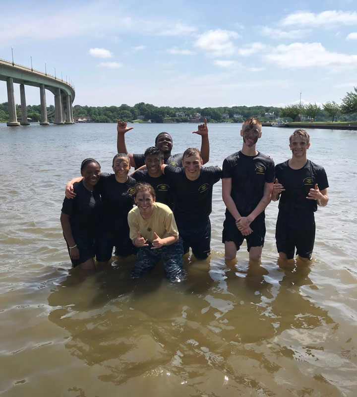 Nathan Gamboa (second row, third from left) loves to have fun with his friends.