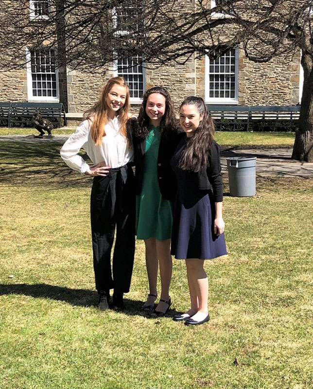 Bella Neira, Moira Contino and Maggie Lalor at State History Day in Cooperstown last spring.