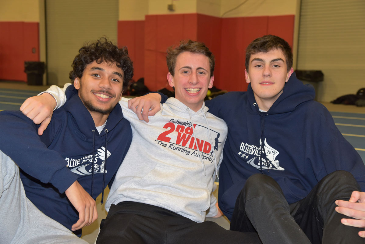 Isaiah James, Justin Stevens and CJ Kiviat dazzled the crowd in the 600m run. 