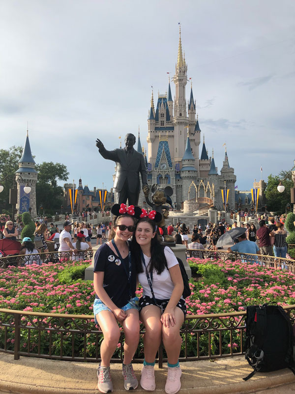 Maggie Lalor (left) with her cousin, Colleen at Disney World.