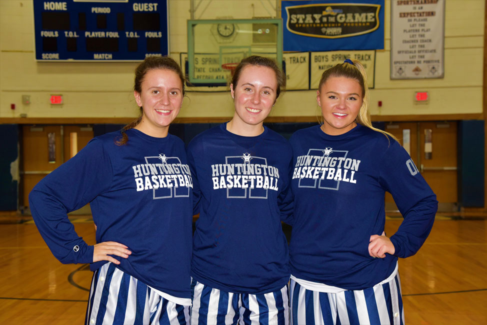 Huntington varsity girls' basketball captains Alyssa Sorensen, Paige Lennon and Christie Baade.