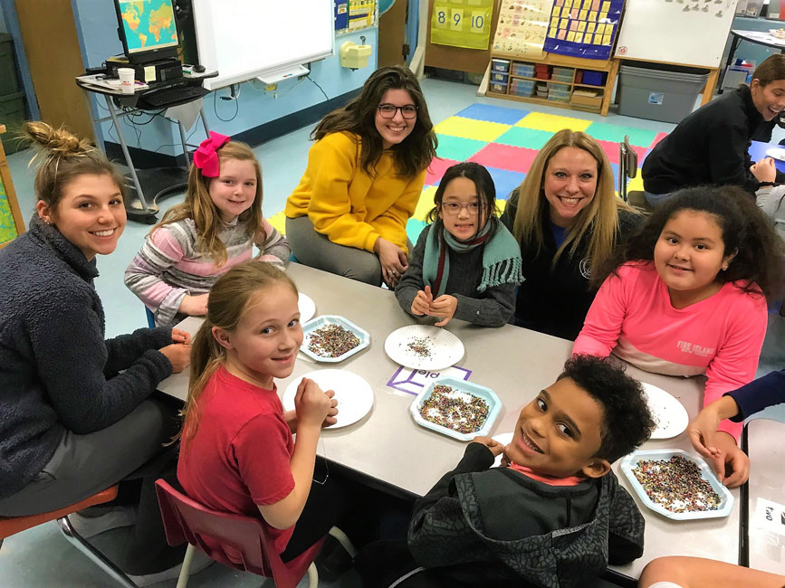The Interact club members and the Washington School third graders really hit it off with each other