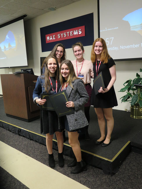 Five exceptional Huntington High School students participated in BAE Systems Women in Technology program last fall.