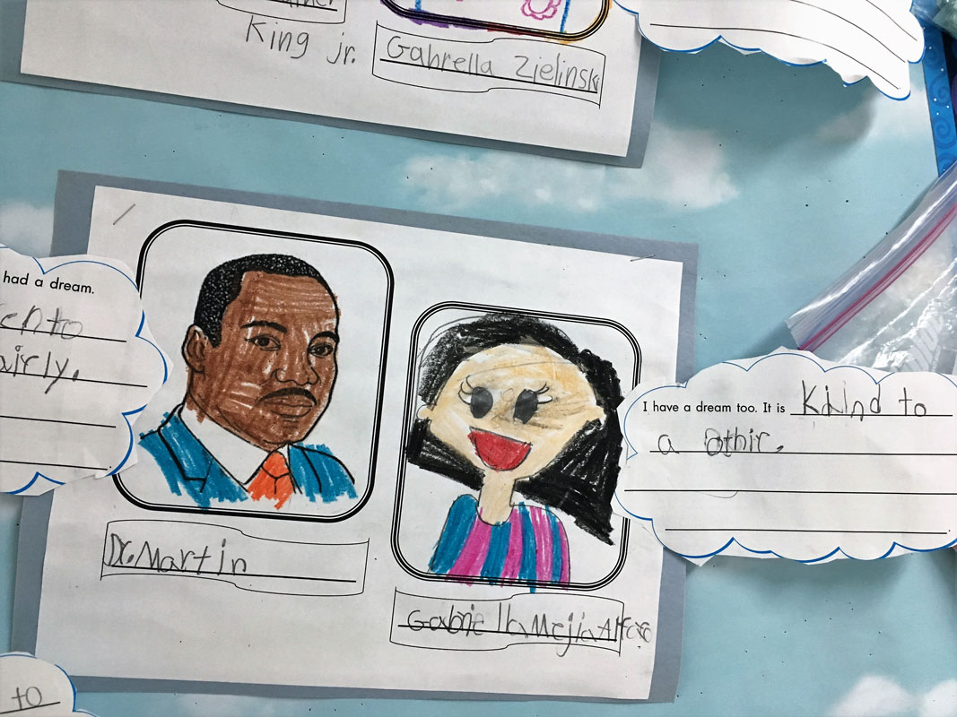 Washington School dual language first graders celebrated Dr. Martin Luther King Jr's life and legacy.