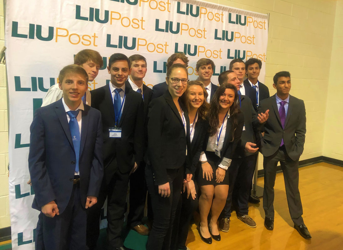 Huntington High School business students participated in Virtual Enterprise trade show at LIU Post. 