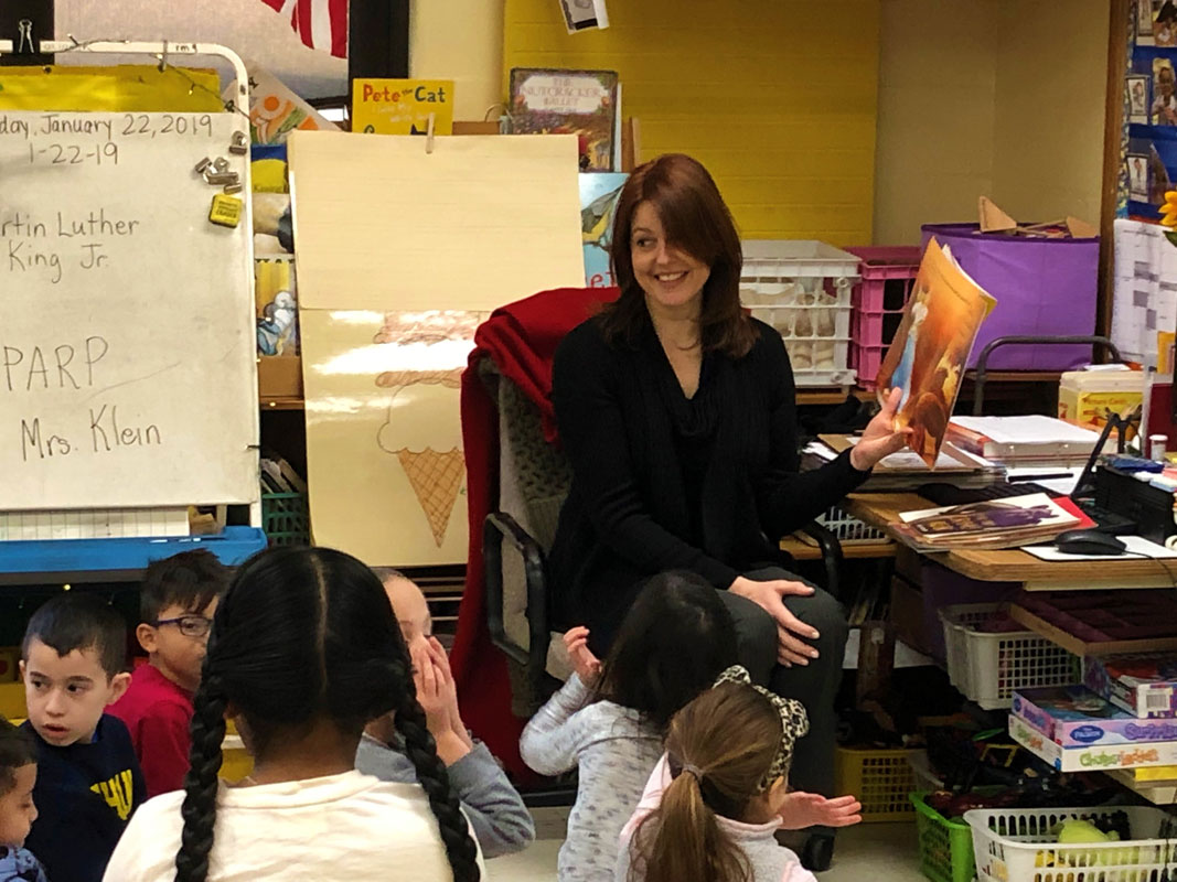 Director of Guidance Kitty R. Klein at Southdown School's community read-in.