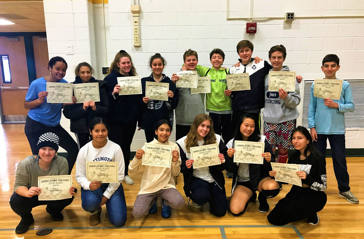 Huntington fencers won honors at Ward Melville's Underclassmen Challenge.