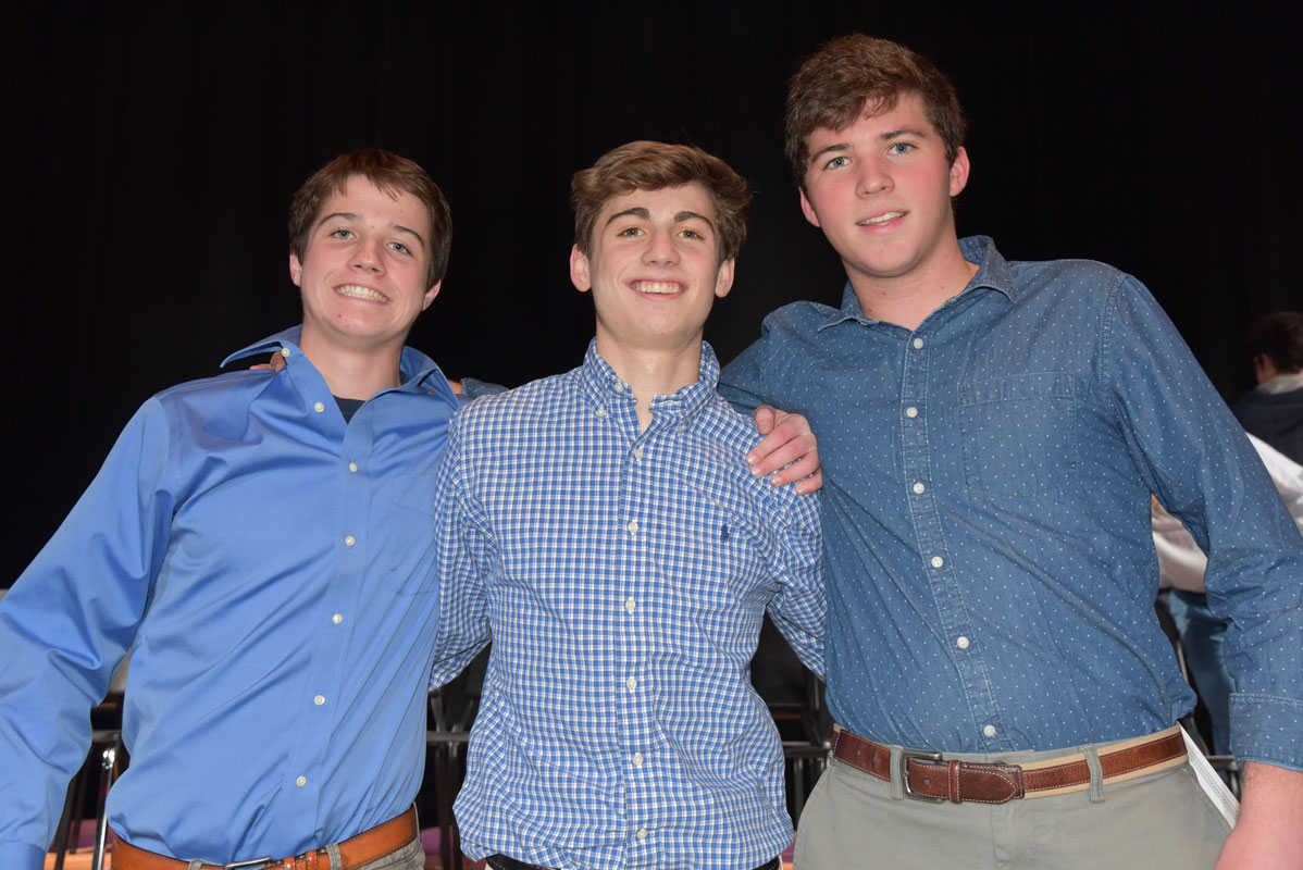 Huntington's newest Math Honor Society members were a happy bunch following the recent ceremony 