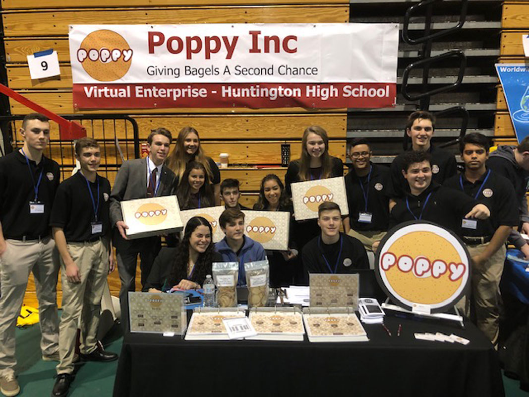Huntington High School business students participated in Virtual Enterprise trade show at LIU Post.