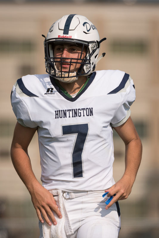 Huntington quarterback John Paci IV garnered All-State honors as a senior. (Darin Reed photo.)