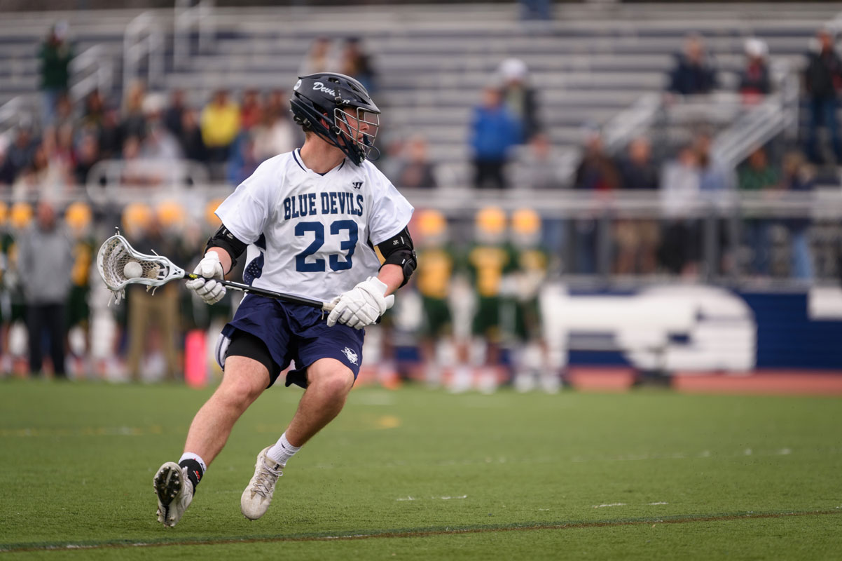 Jack Stewart in action for the Blue Devil lacrosse team. (Darin Reed photo)