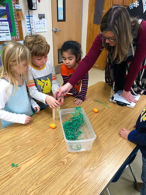 Southdown School kindergarteners engineered special bird nests.  