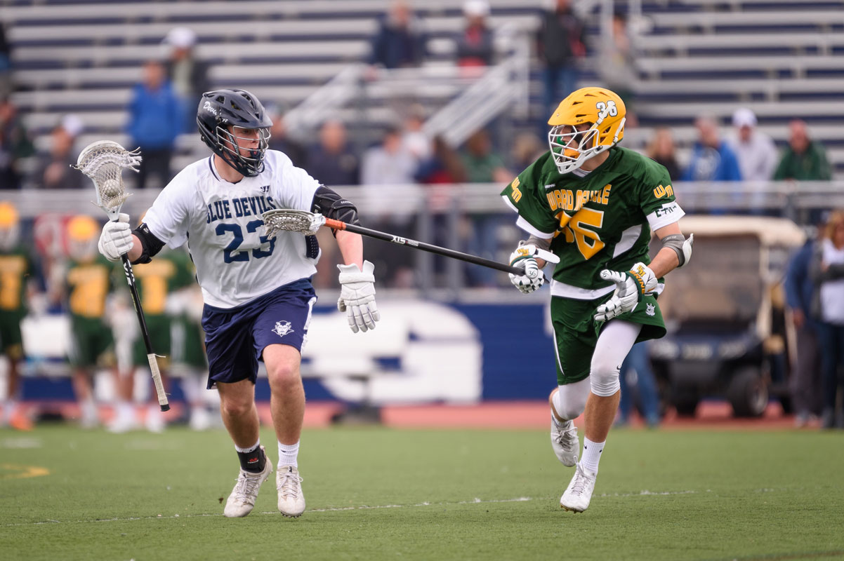 Jack Stewart in action for the Blue Devil lacrosse team. (Darin Reed photo)