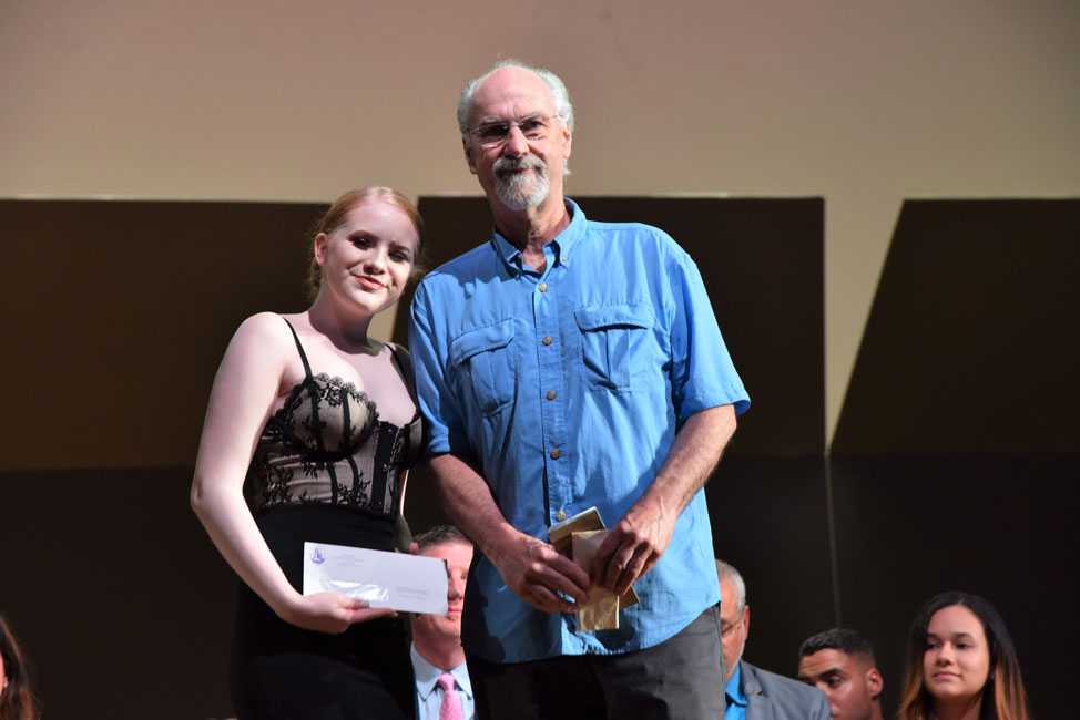 Scott DeGelleke with October Dawn Scholarship Award winner Jeraine Nieves-Morales (1)