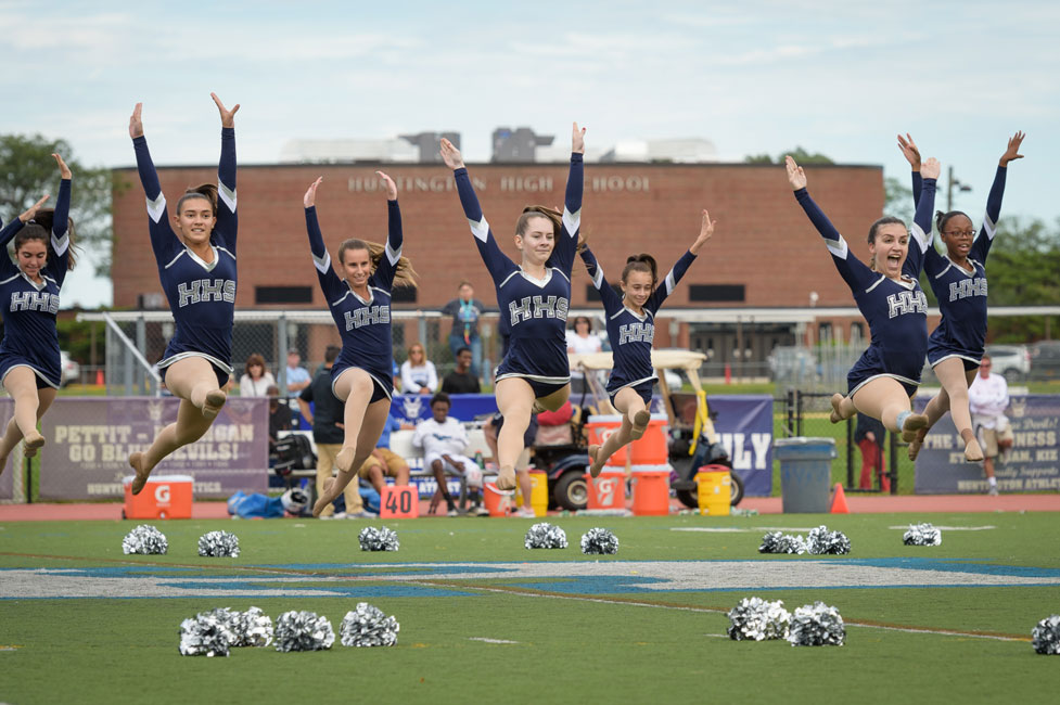 The Huntington Highsteppers performing last fall during halftime of a football game. (Darin Reed photo.)