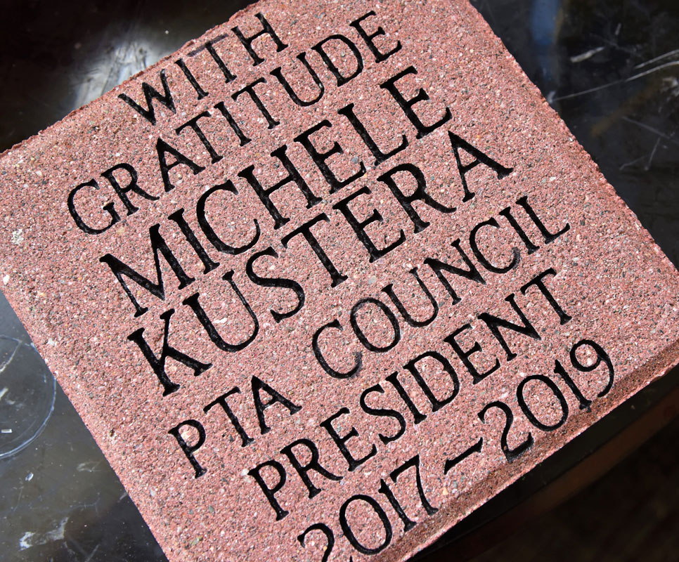  A commemorative stone will be installed at Huntington High School to celebrate the service of retiring PTA Council President Michel Kustera  