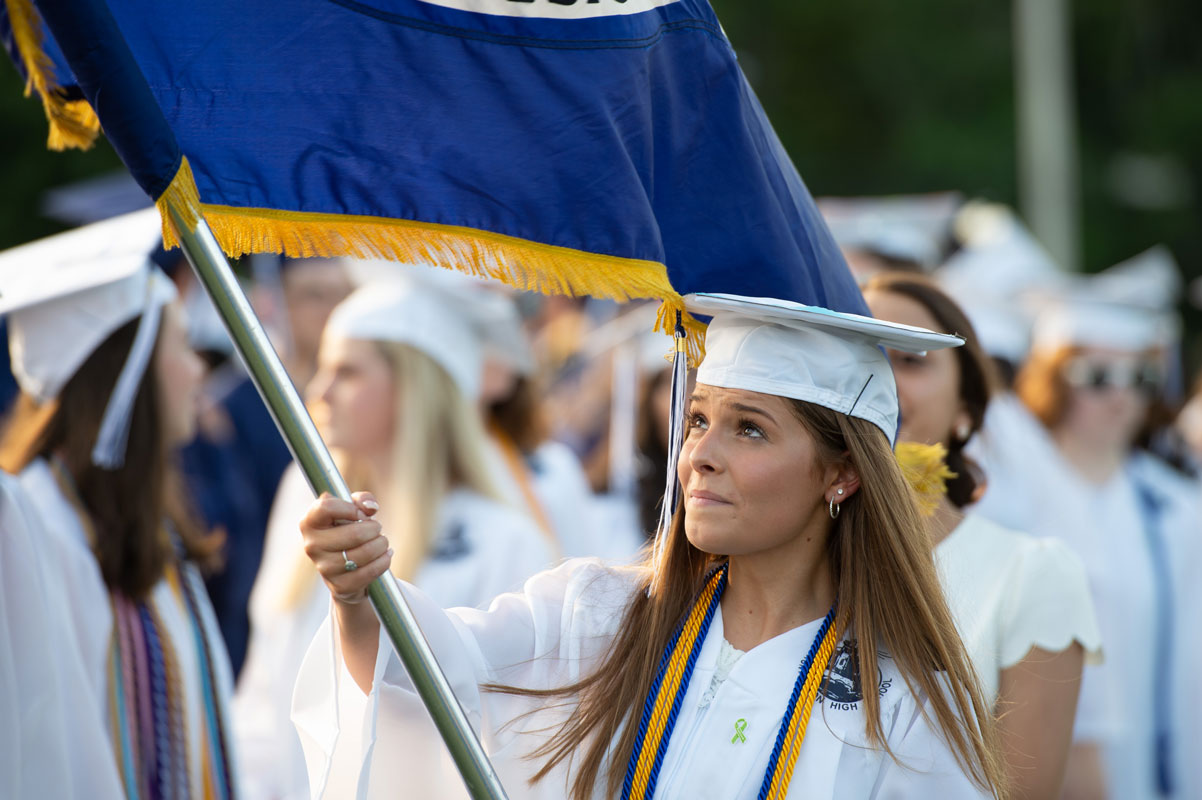 Ashlyn Case was a member of the commencement's color guard. (Darin Reed photo.)