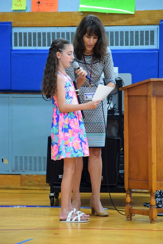 The third graders were especially articulate when called up to present their favorite class memories 