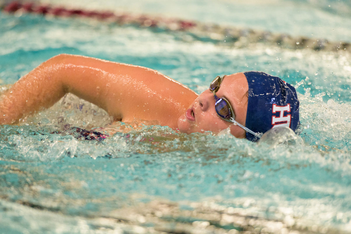 The Huntington girls' swimming team is returning some of Suffolk's best athletes in 2019. (Darin Reed photo)