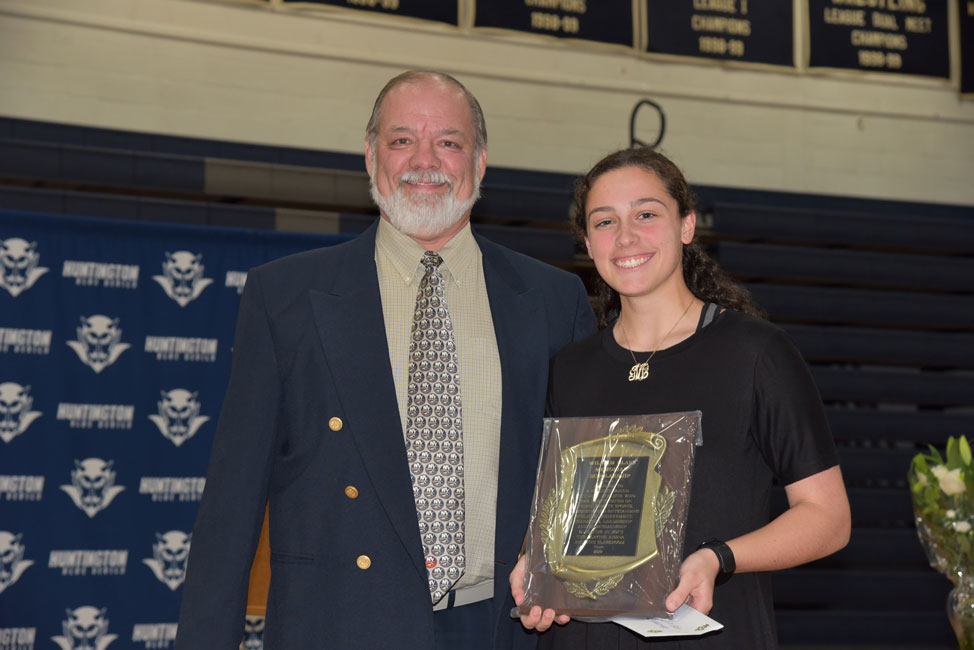 William Class Memorial Scholarship Award recipient Morgan Minicozzi with Michael Connell