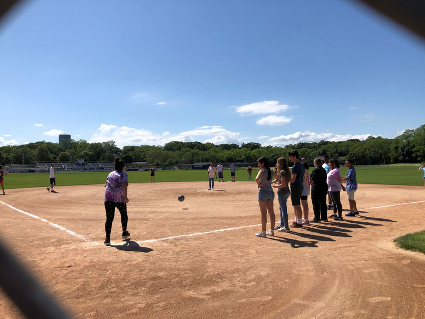 Huntington's Natural Helpers and Life Skills  students came together for a friendly kickball game 