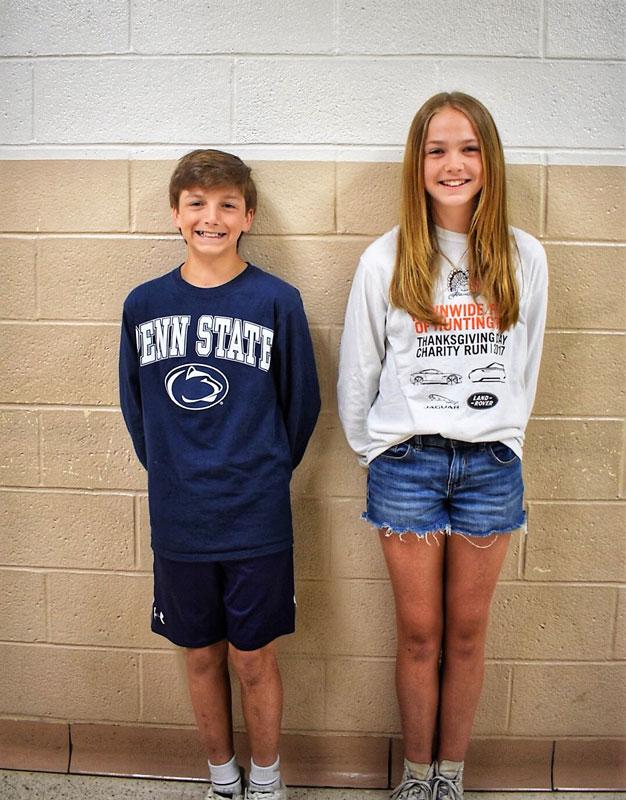Woodhull School sixth graders Thomas Kline and Lauren Donaghy won Suffolk Zone Awards.