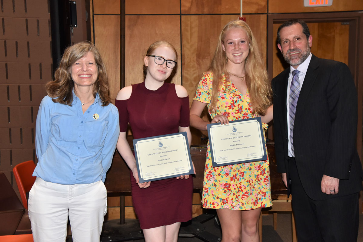 High Arts Showcase XV artists Jeraine Nieves and Sophie Dellecave with Jennifer Hebert and Jim Polansky (2)