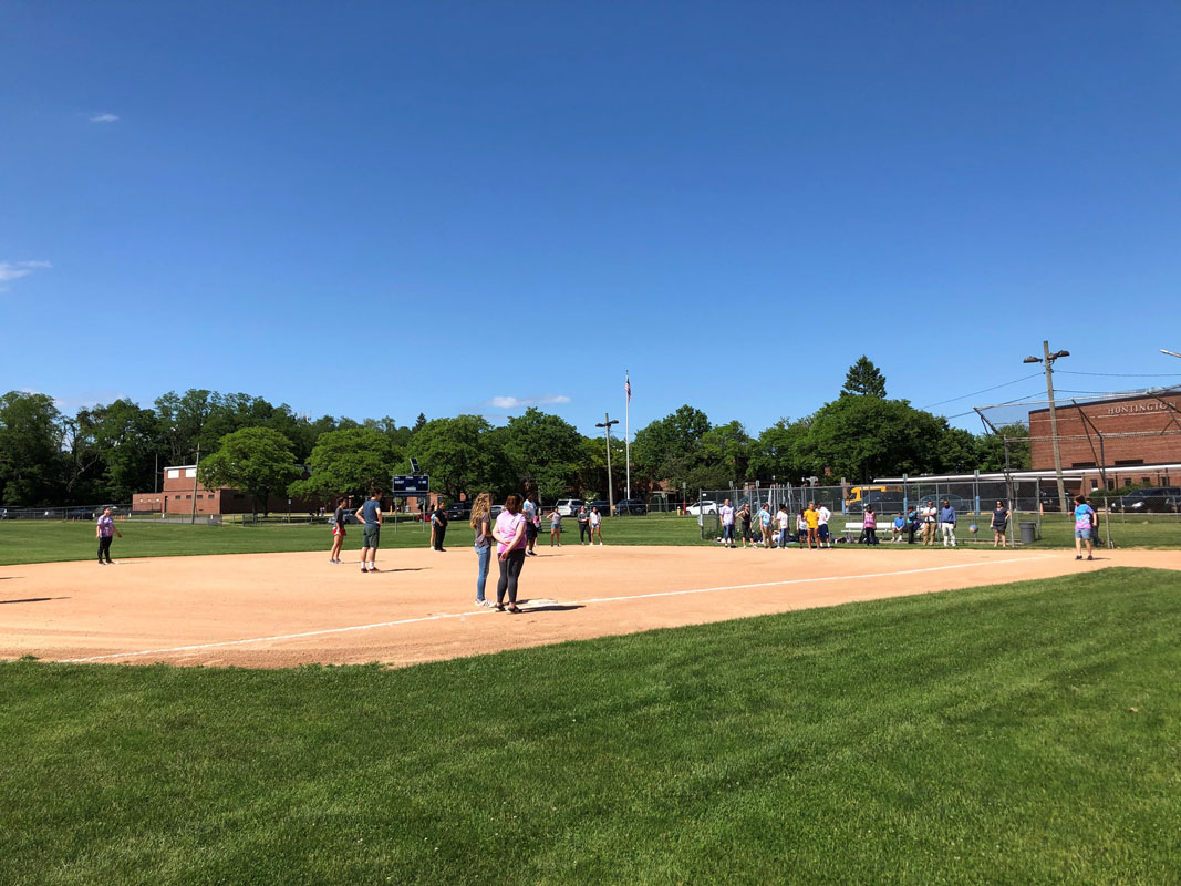 Huntington's Natural Helpers and Life Skills  students came together for a friendly kickball game 