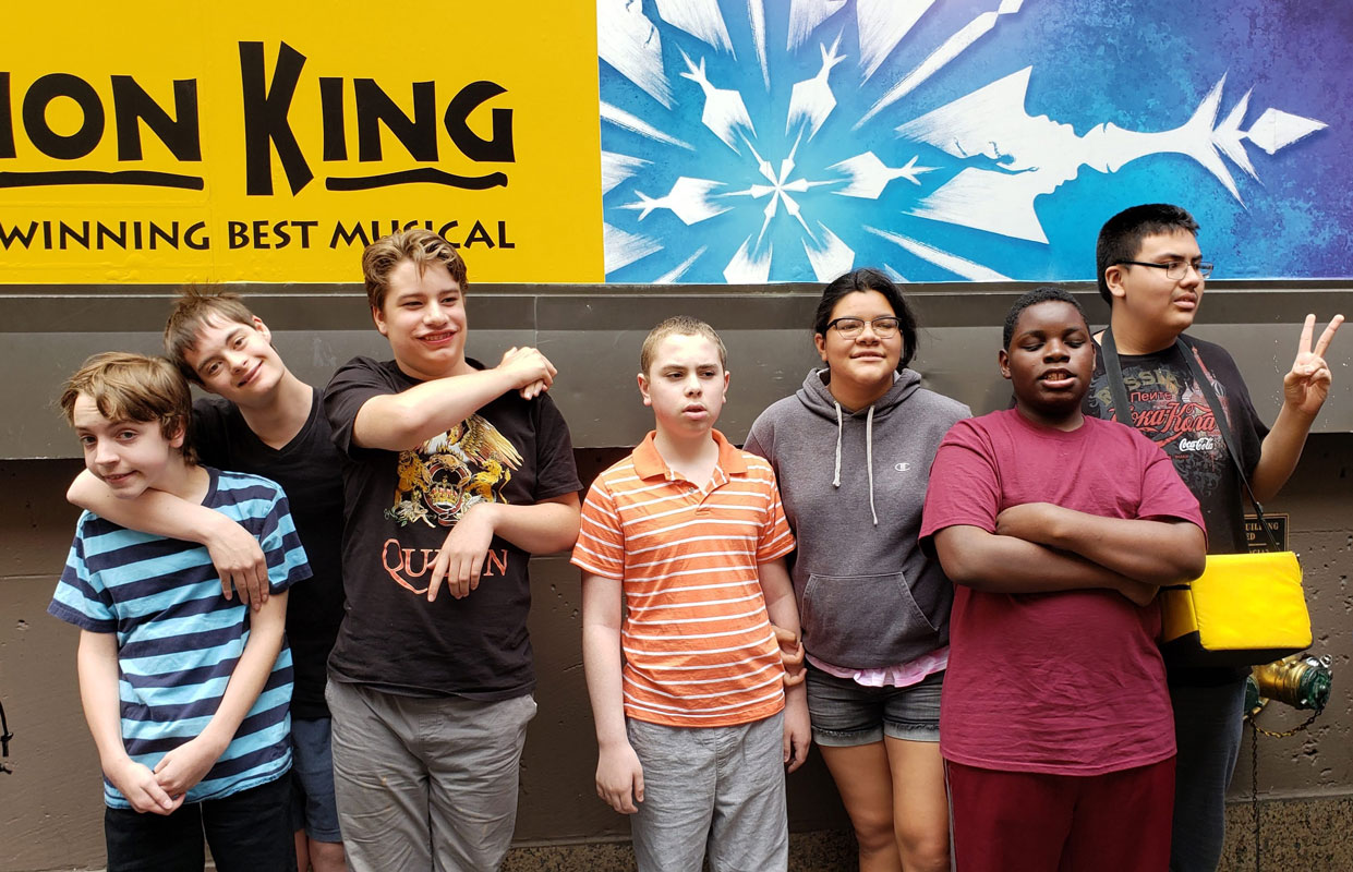 Finley Middle School Life Skills class went to watch Frozen on Broadway and tour the theatre 