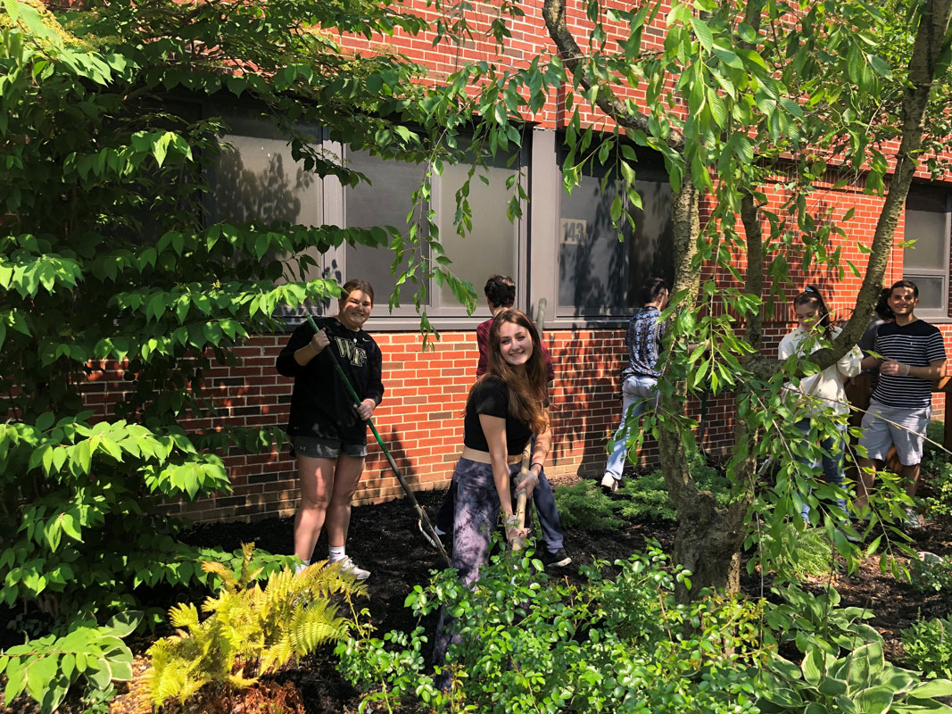 Environmental Club members wasted little time getting down to work after a full day of school.