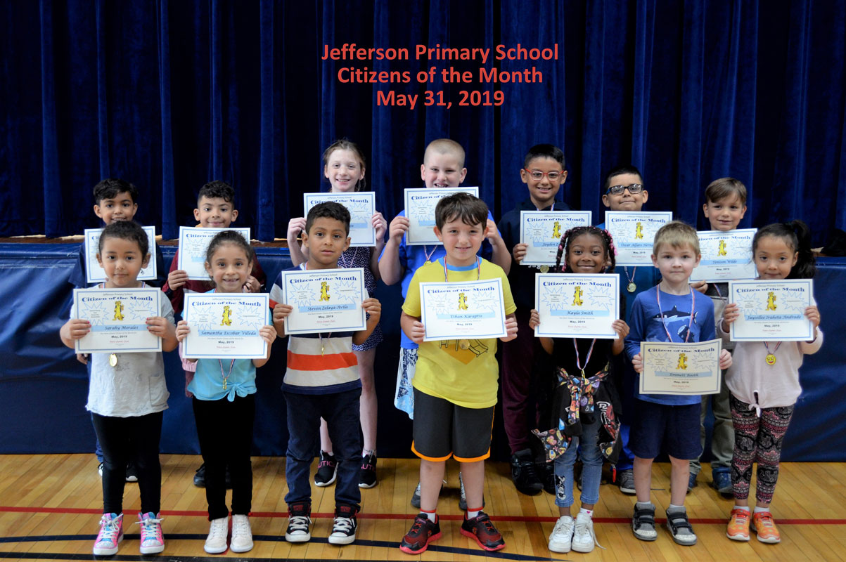 Jefferson Primary School's May Citizens of the Month.