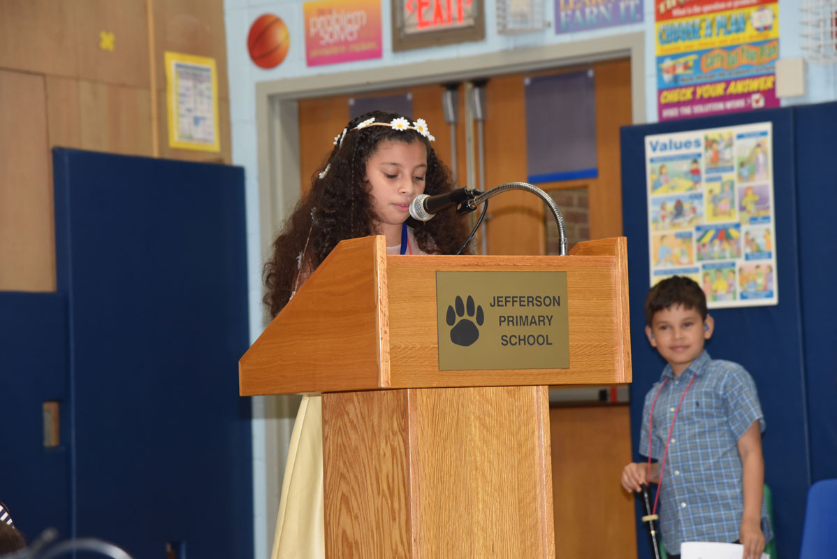 A small group of  third graders spoke about their favorite memories at Jefferson.  