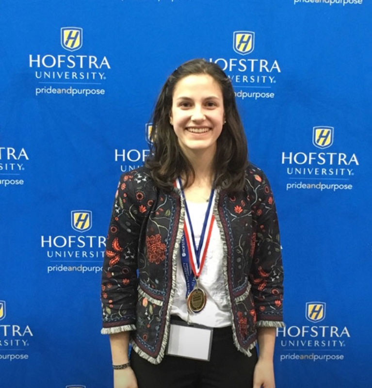 Katie Riley won local, Long Island and New York State History Day championship as a junior.