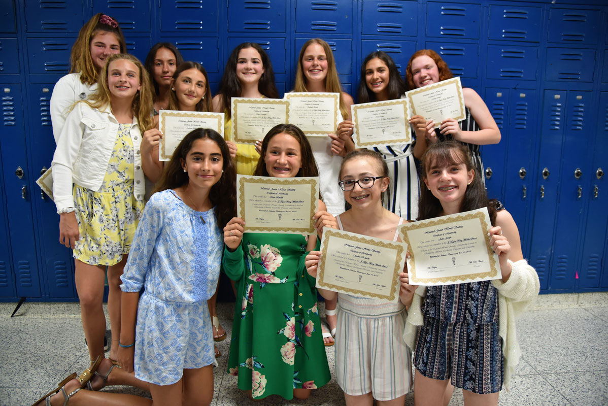 The new Finley Junior National Honor Society members are a proud group.