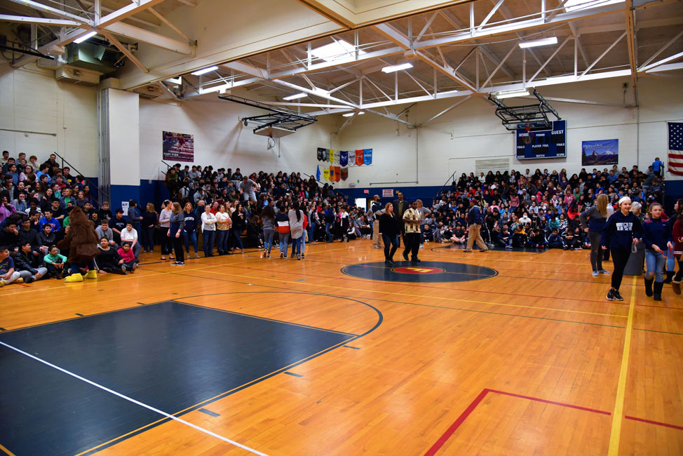 The Finley Middle School gym was packed last Friday afternoon.