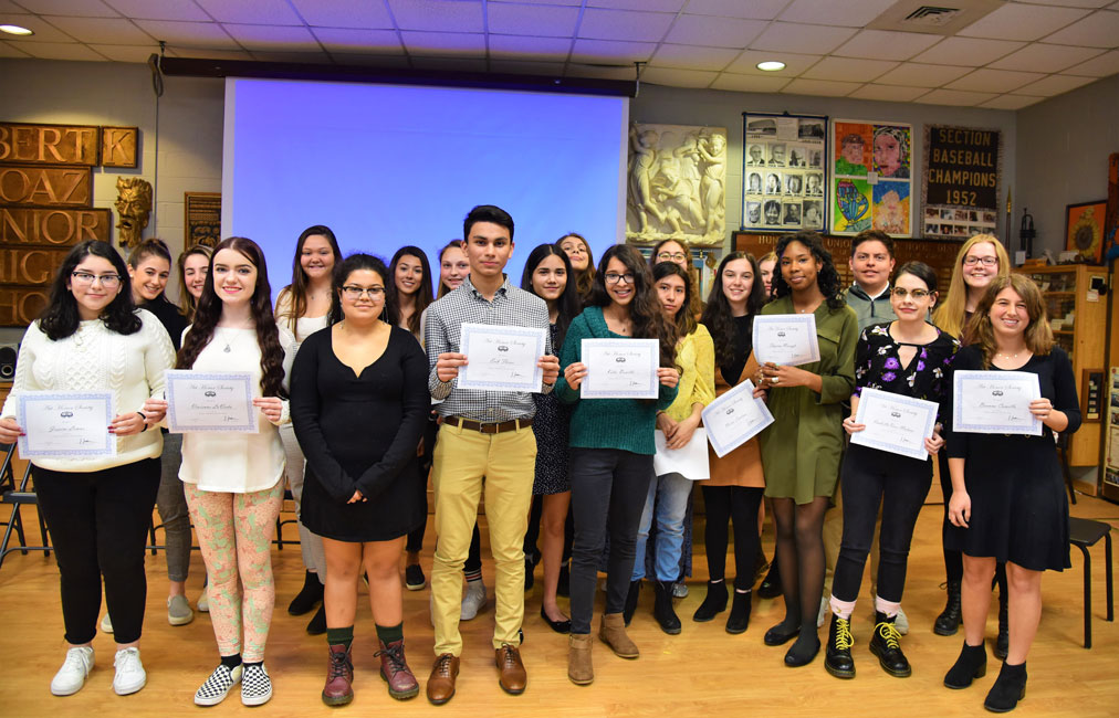 The 22 new members of Huntington's Art Honor Society