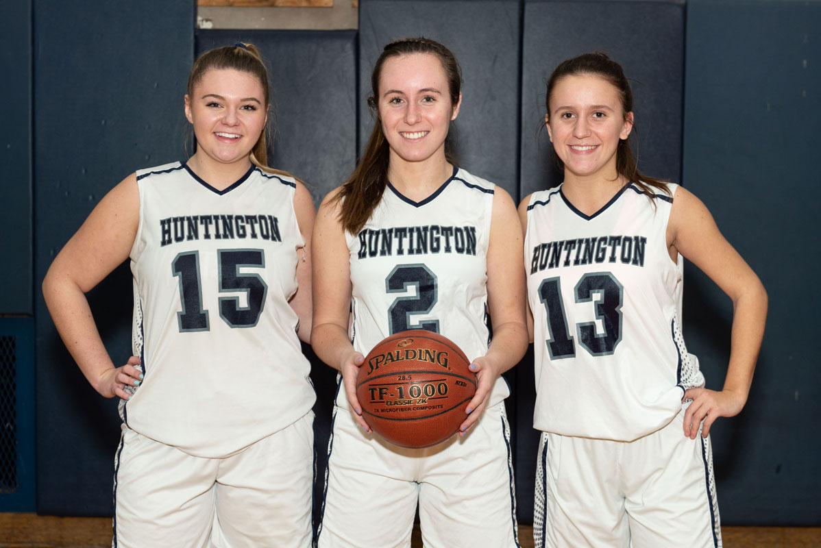 Blue Devil girls' basketball team captains Christie Baade, Paige Lennon and Alyssa Sorensen. (Darin Reed photo.)
