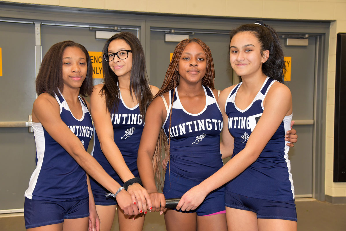 Huntington's 4x200m girls' relay edged highly regarded Uniondale at the finish line of the LI Elite Track Championships