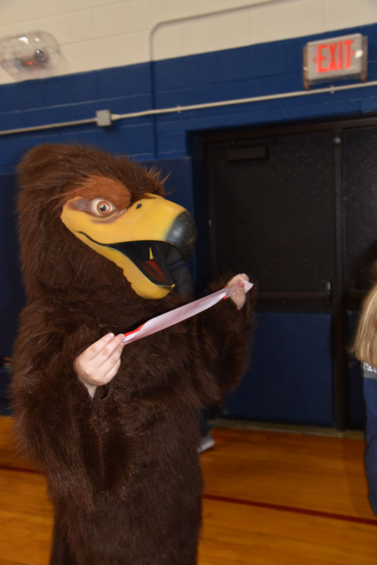 The Finley Falcon made an appearance at the fun event 