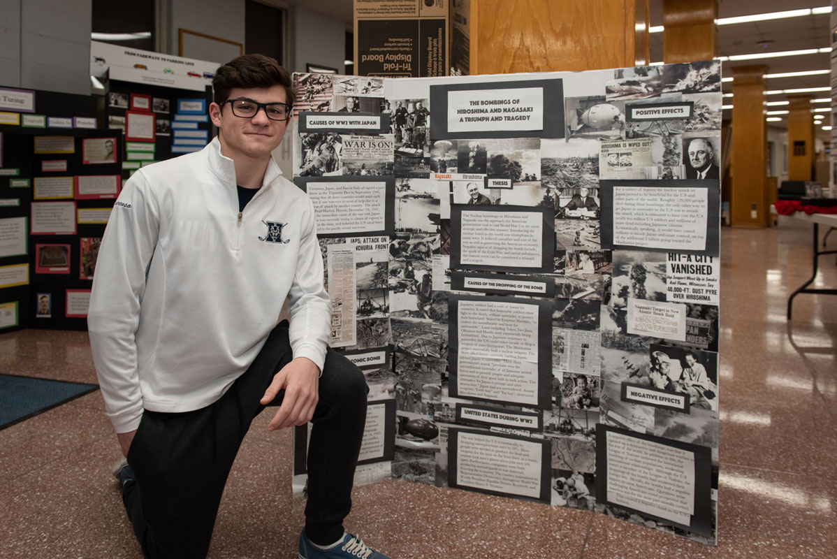National History Day participants were proud to stand alongside their projects. (Darin Reed photo.)