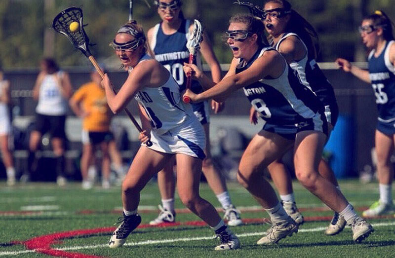 Holly Wright plays defense for the lacrosse team.