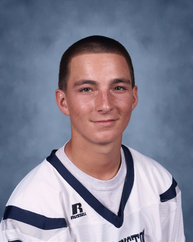 Huntington junior Aedan McDonald was magnificent in goal for the Blue Devils.