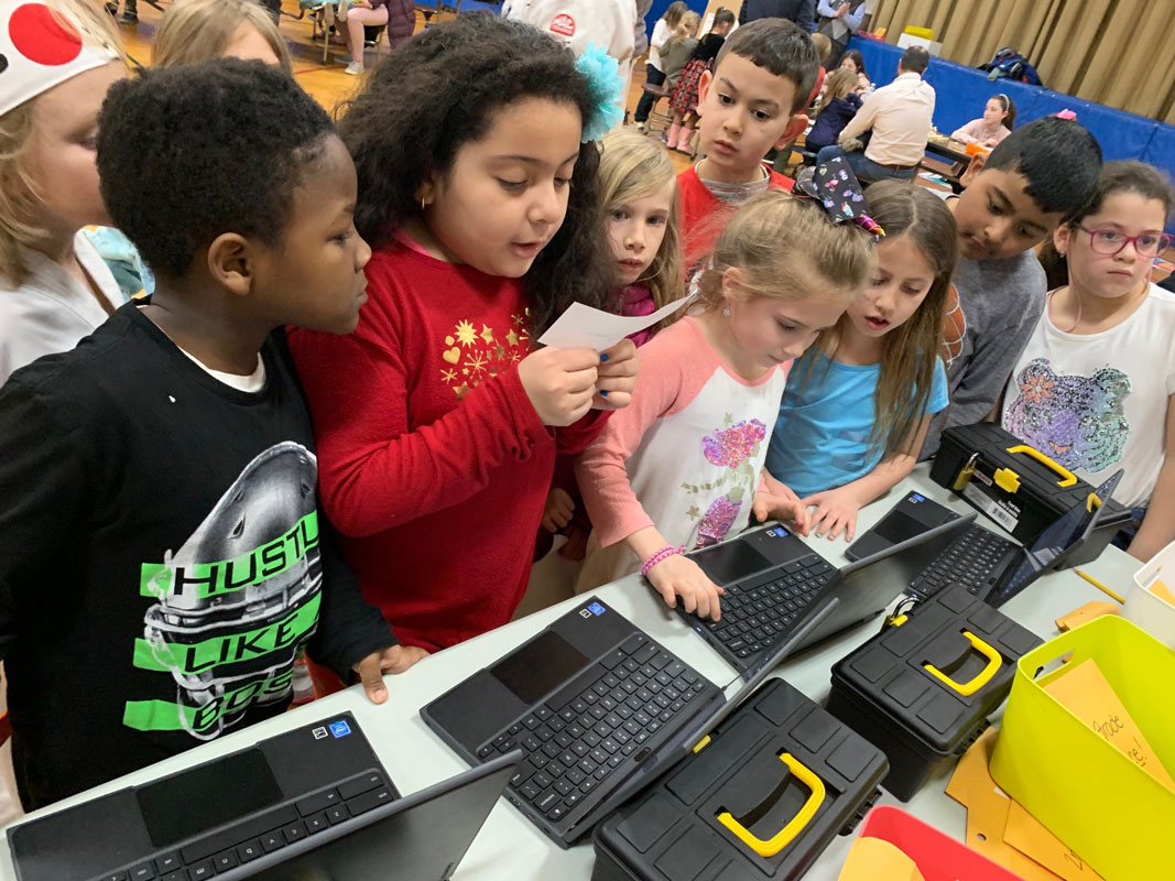 Flower Hill School's Math Night drew dozens of students to an evening at the school.