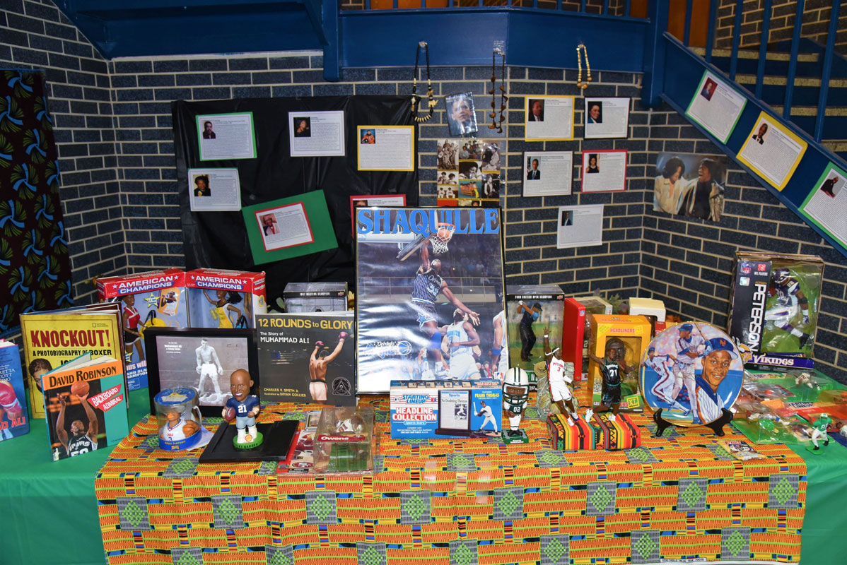 The Black History Month display at Finley Middle School is the largest exhibition ever 