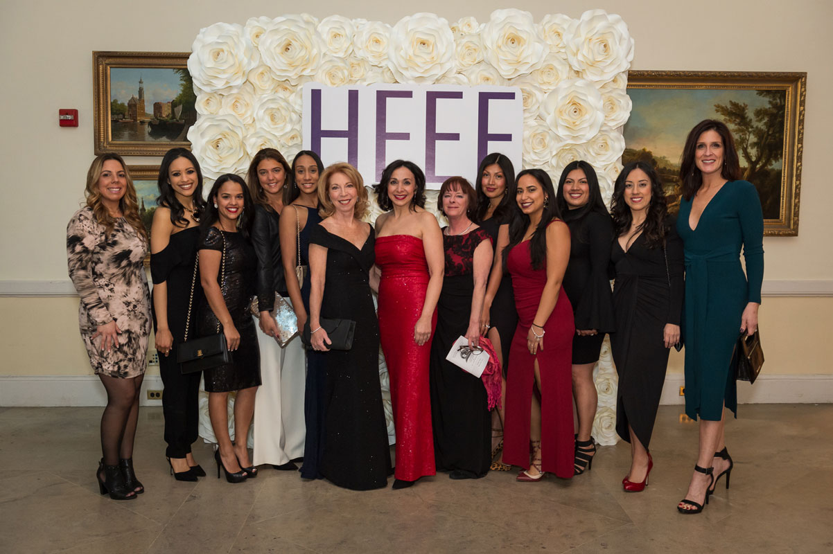 Huntington Foundation honoree Dr. Inna Gellerman (center) is flanked by her friends and colleagues. (Darin Reed photo.)